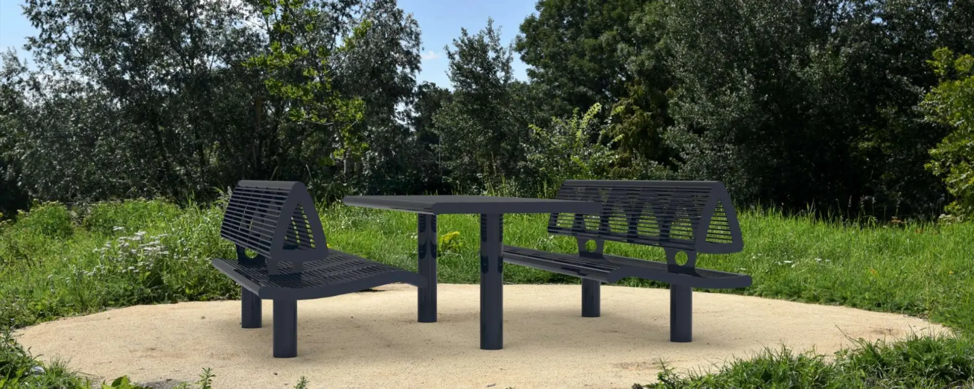 Picknickset Wenters met rugleuning openbare ruimte 3