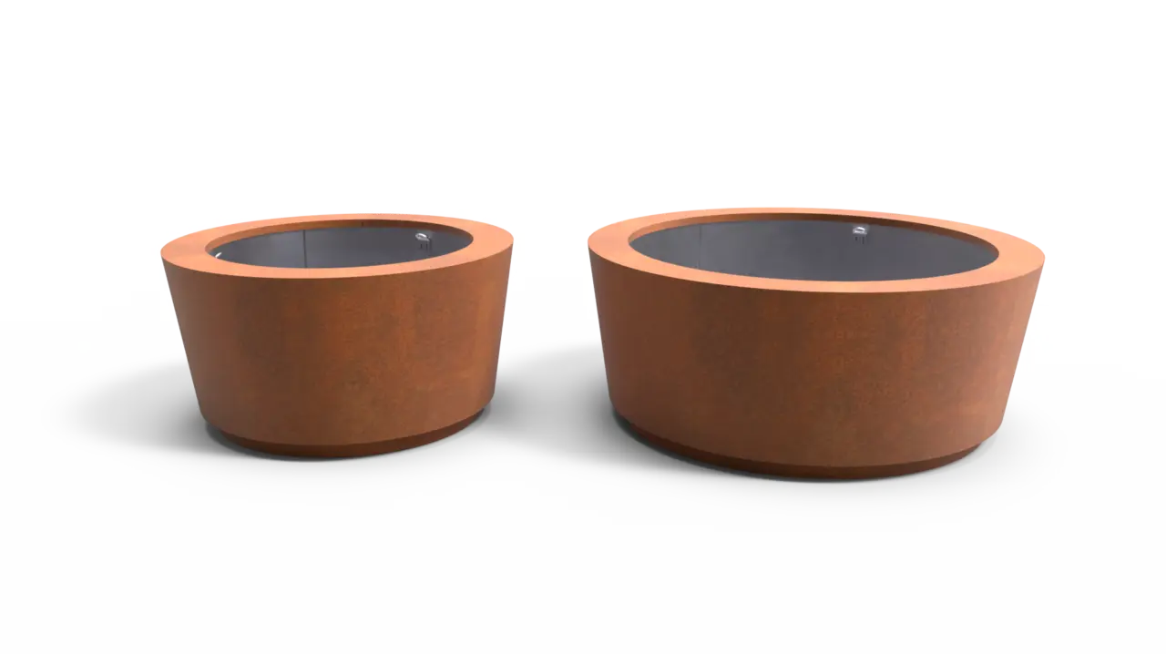 Planten boombak Cone Ø1500 2000 corten productrender