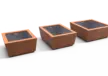 Planten en boombak CUBIC corten drie maten productrender