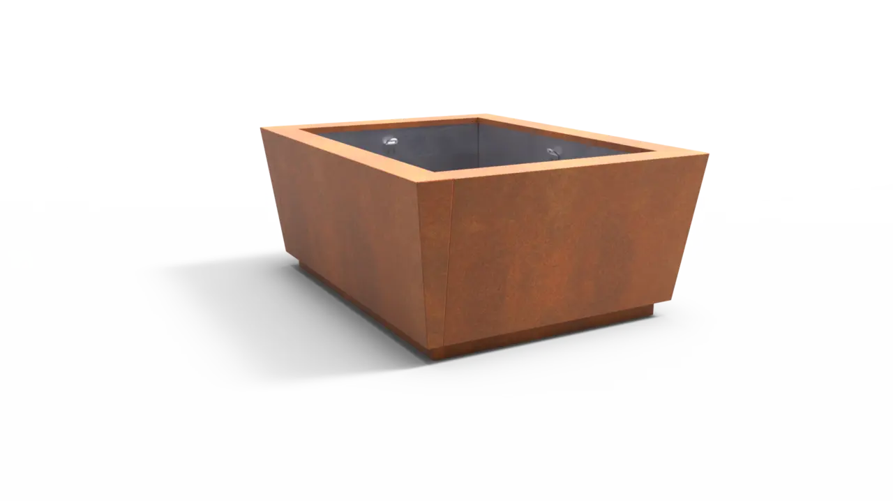 Planten en boombak CUBIC corten 2000x1500 productrender