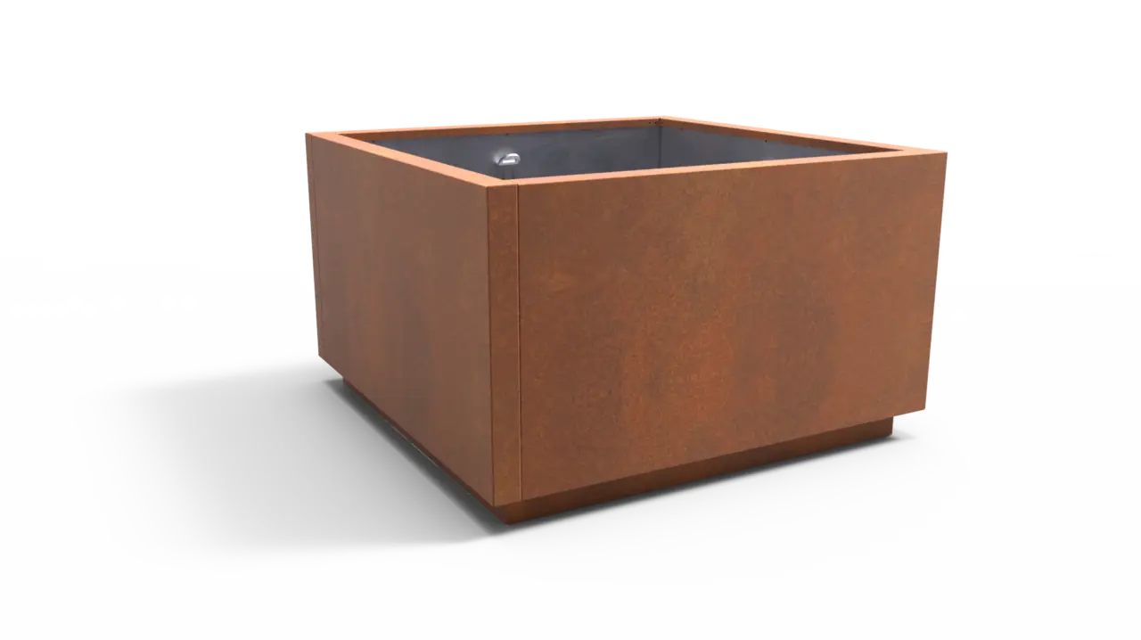 Planten en boombak LINEO corten 1500x1500x900 productrender
