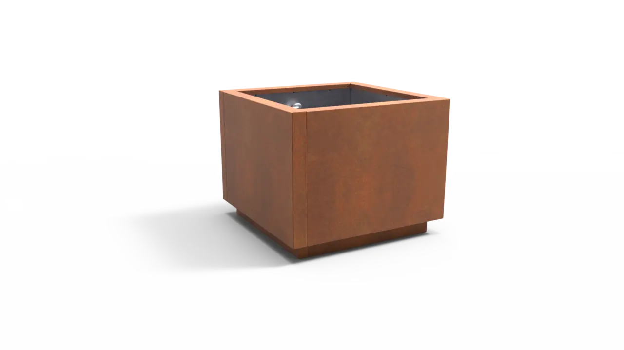 Planten en boombak LINEO corten1000x1000x800 productrender