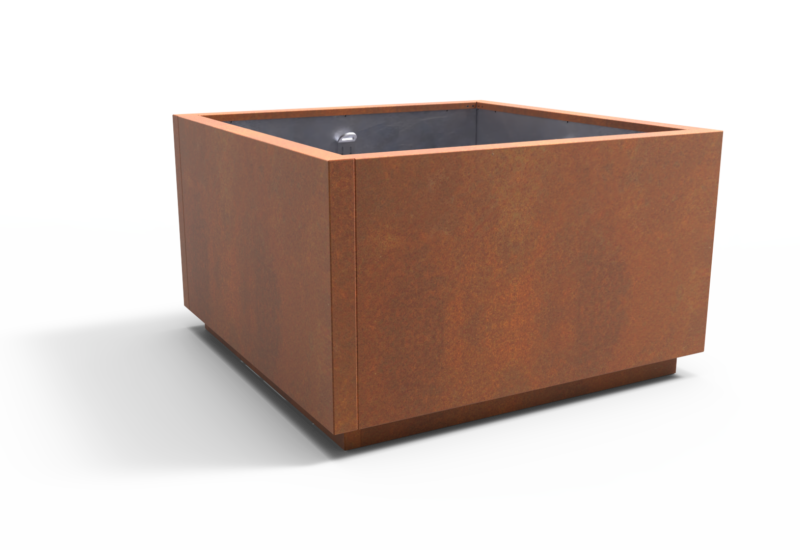 Planten en boombak LINEO corten 1500x1500x900 productrender