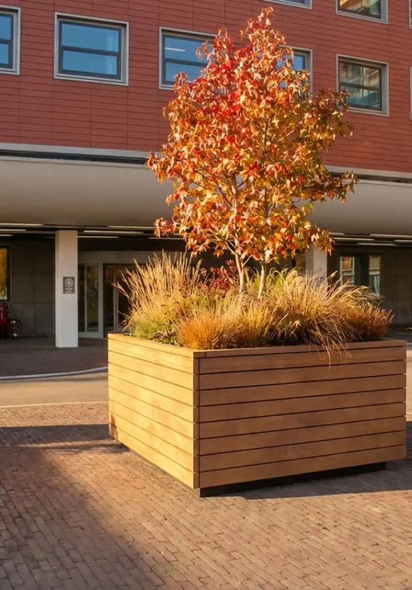 Plantenbak Lineo hout horizontaal