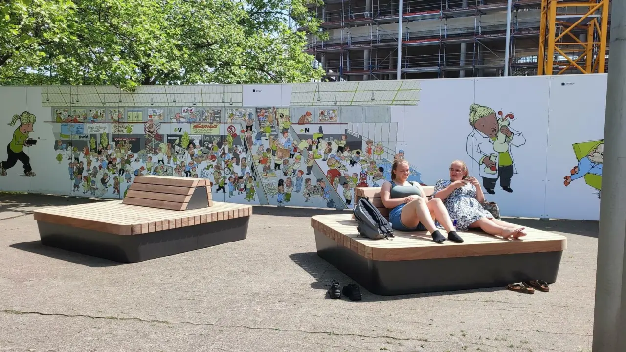 Universiteit Bielefeld Plane Solid maatwerk banken Binnenmeubilair