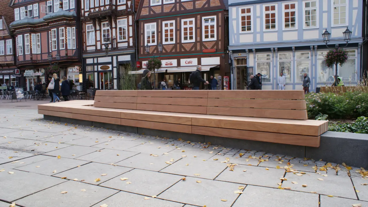 Celle Stechbahn Bankauflagen Plane 23 Flächenentsiegelung Grijsen Stadtmobiliar
