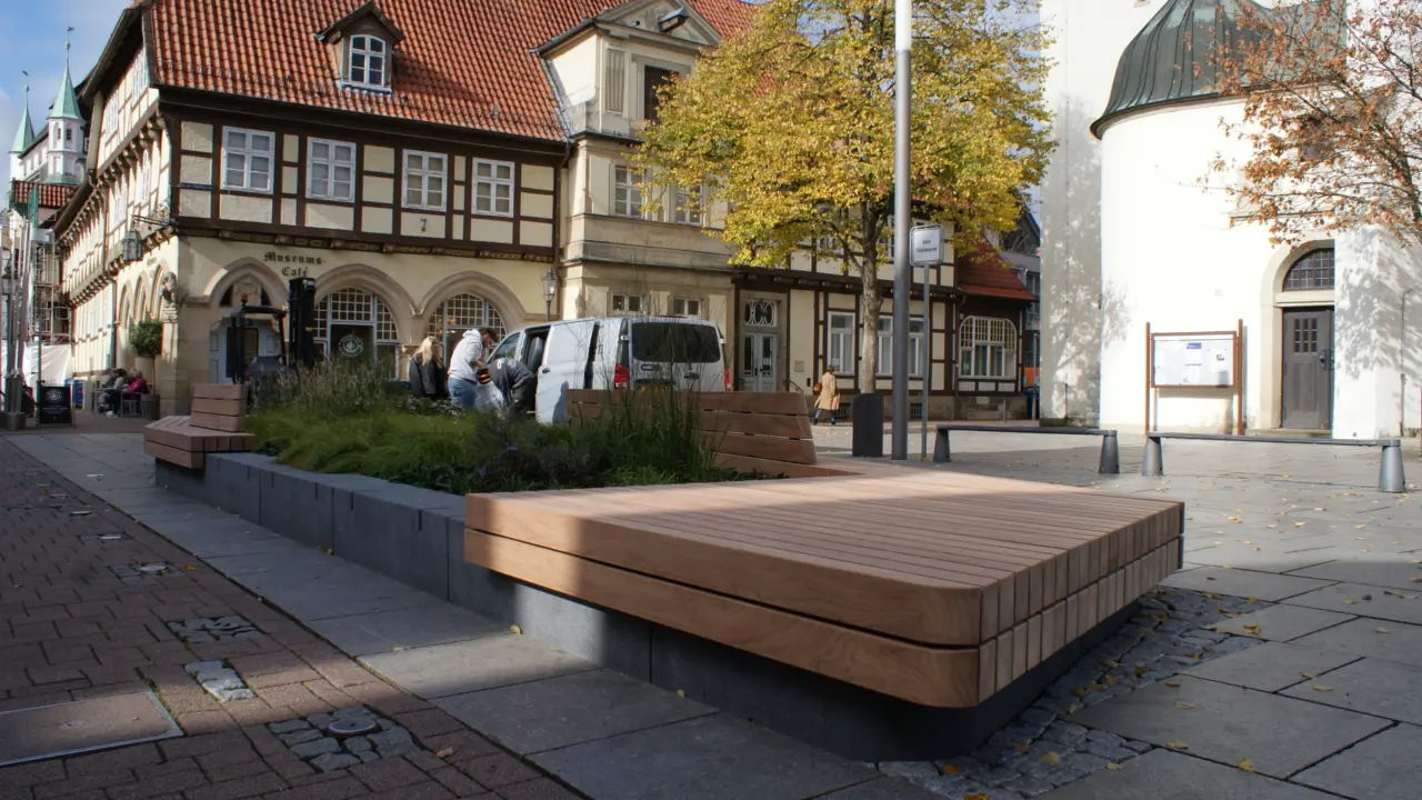 Celle Stechbahn Bankauflagen Plane 31 Flächenentsiegelung Grijsen Stadtmobiliar