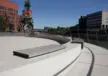 Duisburg Innenhafen radiale Bankauflage auf Beton Grijsen Stadtmobiliar