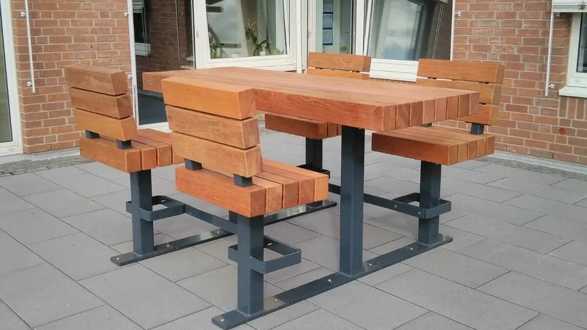 Erftstadt Dachterrasse Ingenieursbüro Plane Barset Picknickset 3 Grijsen Stadtmobiliar