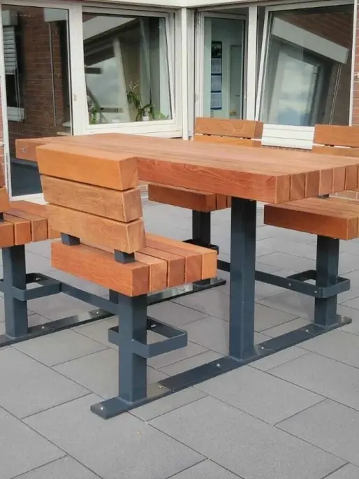 Erftstadt Dachterrasse Ingenieursbüro Plane Barset Picknickset 3 Grijsen Stadtmobiliar