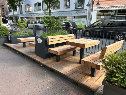 Geldern Parklet Mai 4 Serie Plane Grijsen Stadtmobiliar