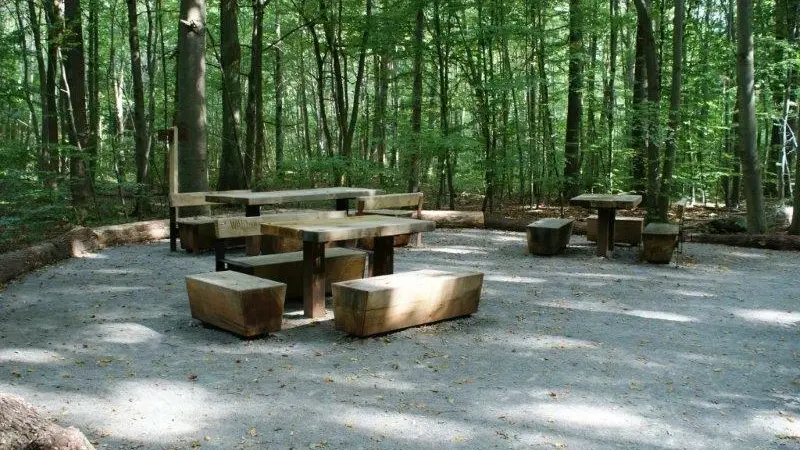 Nationalpark Hainich 23 Parkbank Picknickset Serie Pure Sondermodell Grijsen Stadtmobiliar