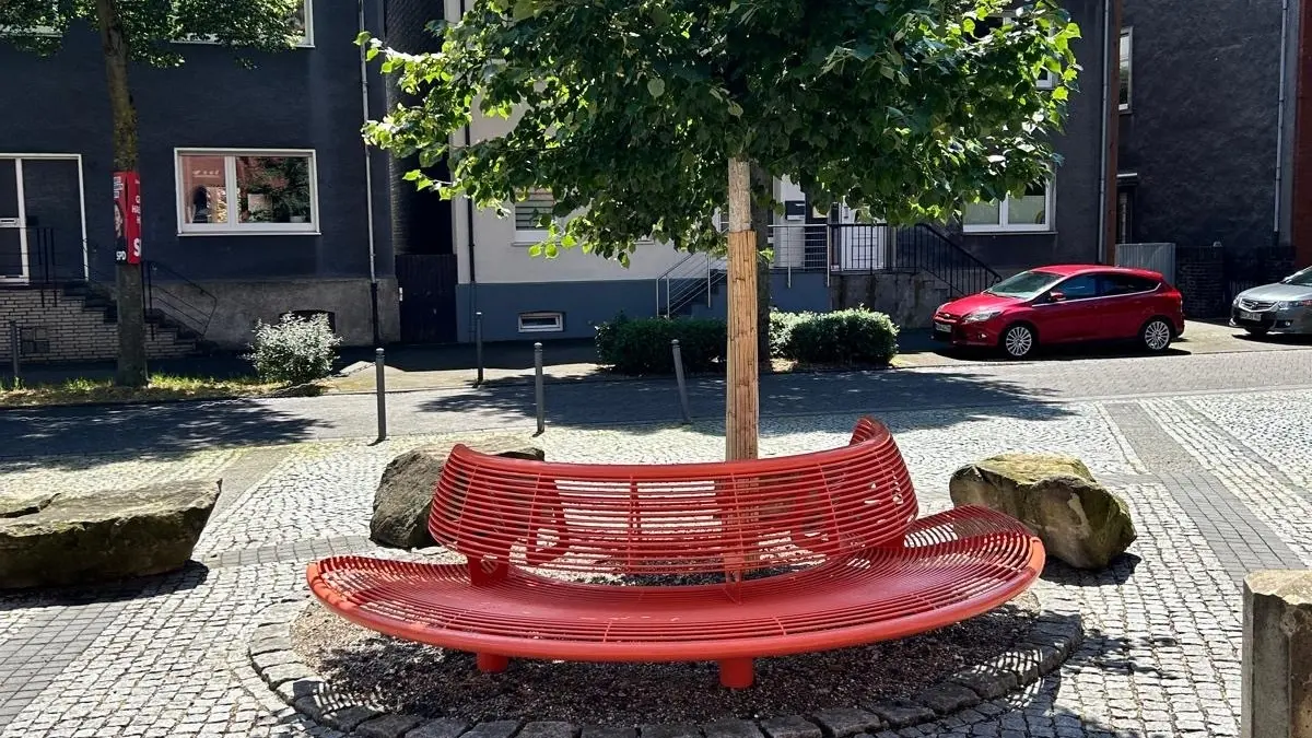Hamm Lange Str Kirchengemeinde Wenters Stahlbank Parkbank 2 Grijsen Stadtmobiliar