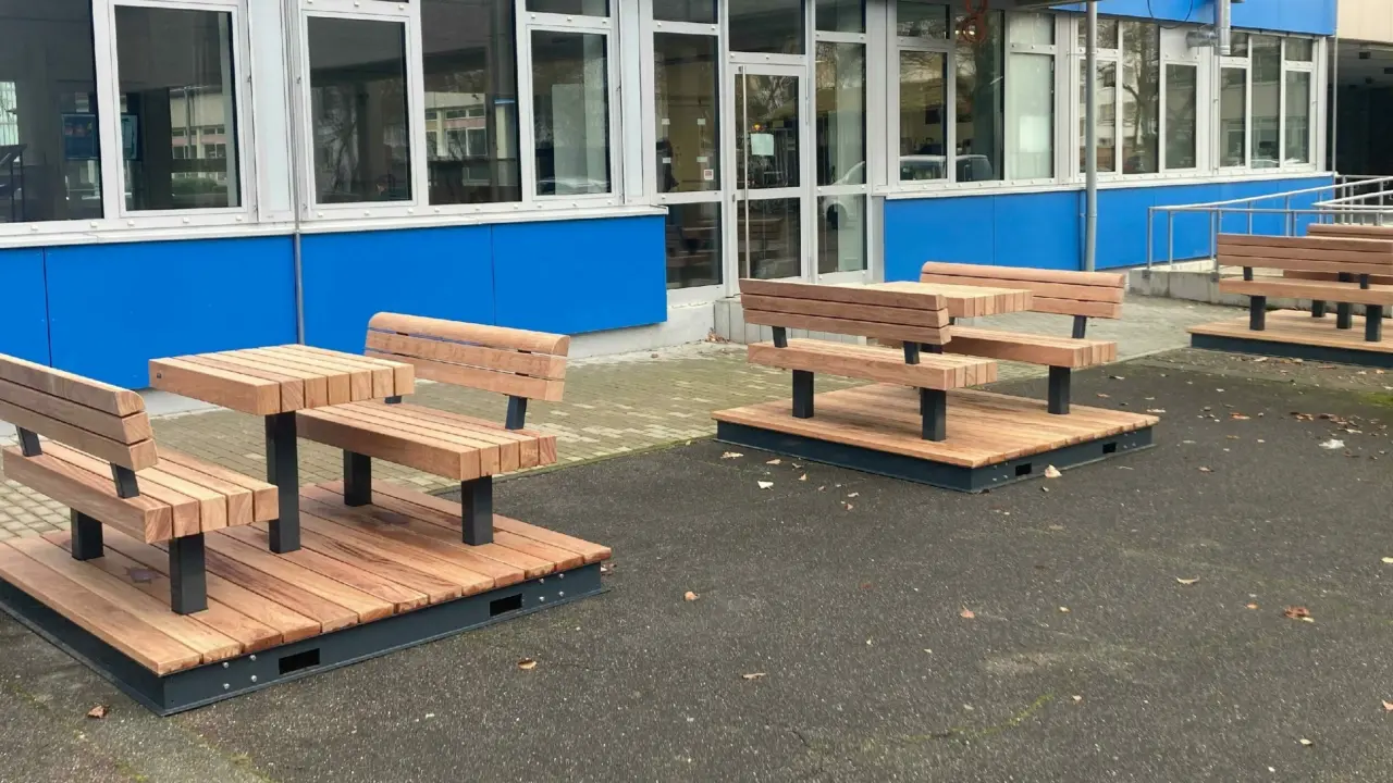 Neuwied Parklets Serie Plane Grijsen Stadtmobiliar