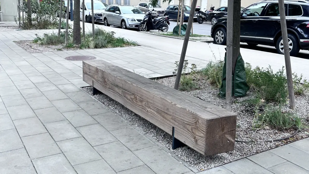 Wien Triiiple Pure Bänke 5 Parkbank Grijsen Stadtmobiliar