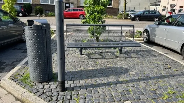 Mülleimer Außenbereich Constructo Parkbank Metallbank Cruzado Bahnhof Emmerich 25 Grijsen Stadtmobiliar
