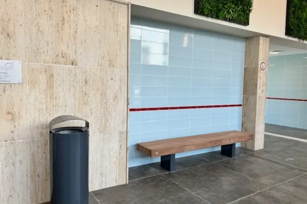 Abfallbehälter Außenbereich Constructo Parkbank Plane Bank Bahnhof Emmerich 24 Grijsen Stadtmobiliar