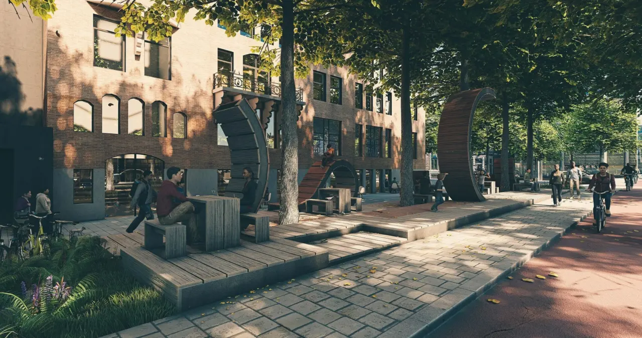 Capital C Amsterdam Peel Plaza Amsterdam Gabriel Lester Grijsen Park en Straatdesign
