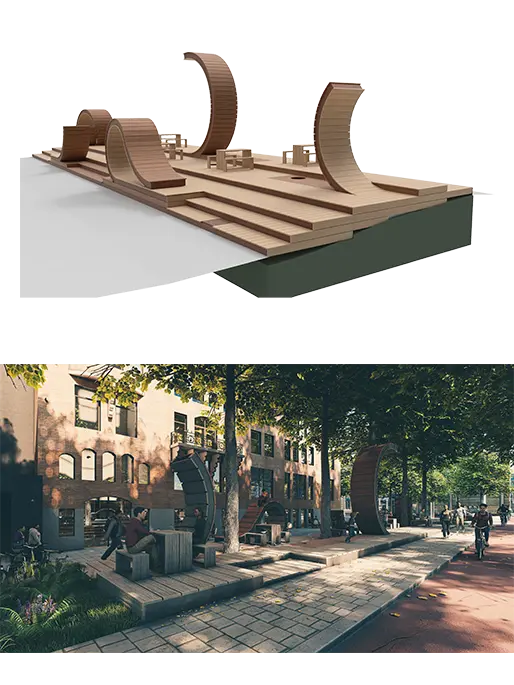 Tekening en 3 D Peel Plaza com