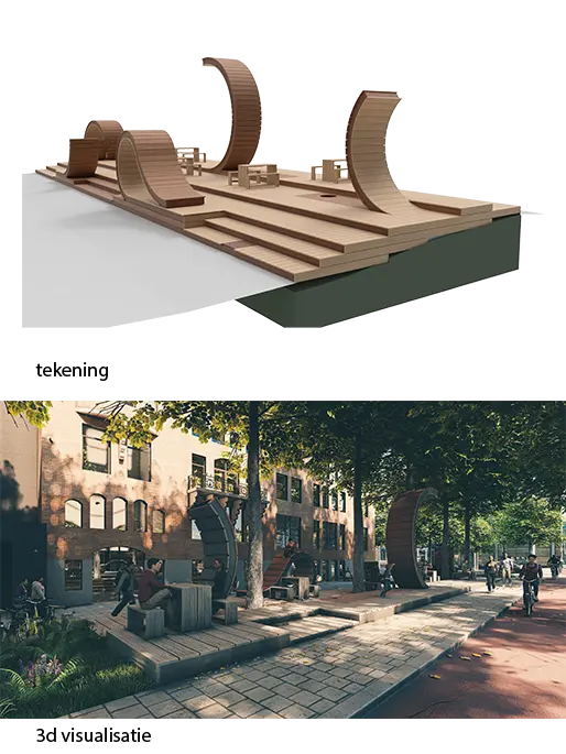 Tekening en 3 D Peel Plaza 514x685