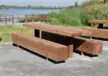 Picknicktafels van cortenstaal en douglashout - Pure picknickset