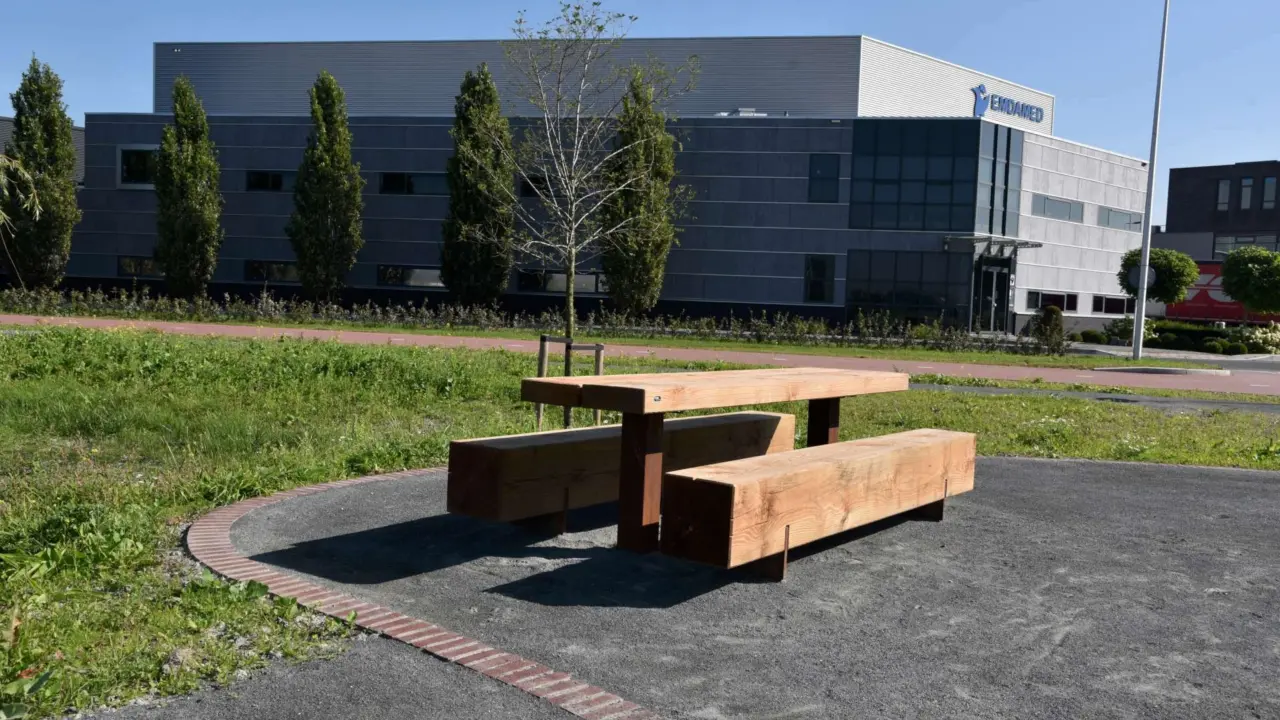 Picknicktafels van cortenstaal en douglashout - Pure picknickset