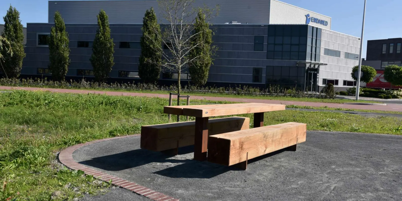 Picknicktafels van cortenstaal en douglashout - Pure picknickset