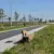 Buitenbank van cortenstaal en douglashout - Pure Eco enkelzits