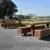 Picknicktafels van cortenstaal en douglashout - Pure picknickset