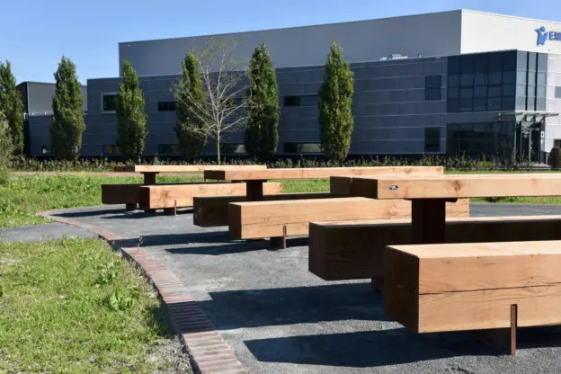Picknicktafels van cortenstaal en douglashout - Pure picknickset