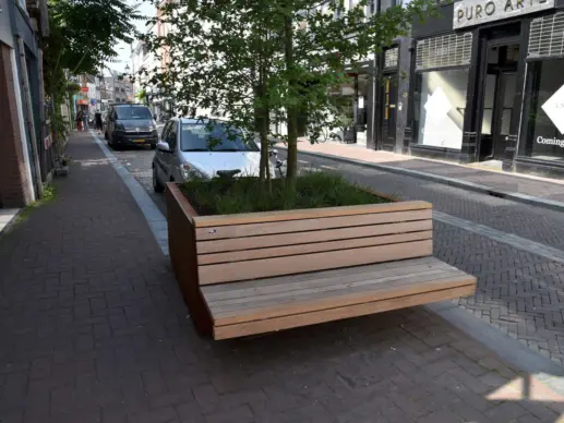 Demontabele plantenbakken bloembakken met houten zitting