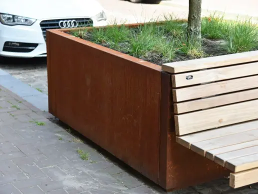 Demontabele plantenbakken bloembakken met houten zitting