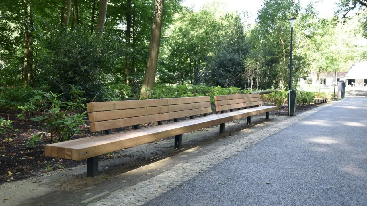 Buitenbank enkelzits met rugleuning verlengd voor de openbare ruimte 4