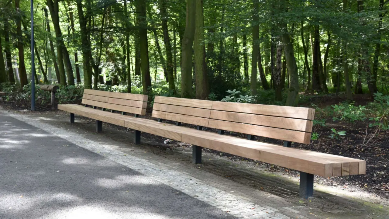Buitenbank enkelzits met rugleuning verlengd voor de openbare ruimte 7