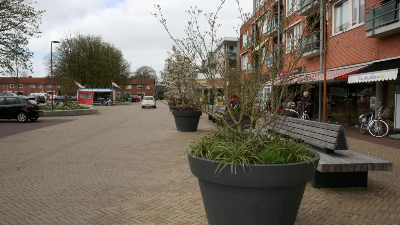 Burgum Winkelgebied Areka Plane Plus dubbelzits met comfort rugleuning square dubbel fietsbeugel straatmeubilair grijsen 7