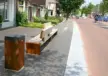 Parkbänke aus Metall: Cortenstahl Quadrat