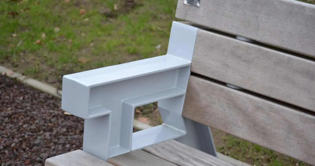 Parkbank mit Armlehnen Big Bench Grijsen