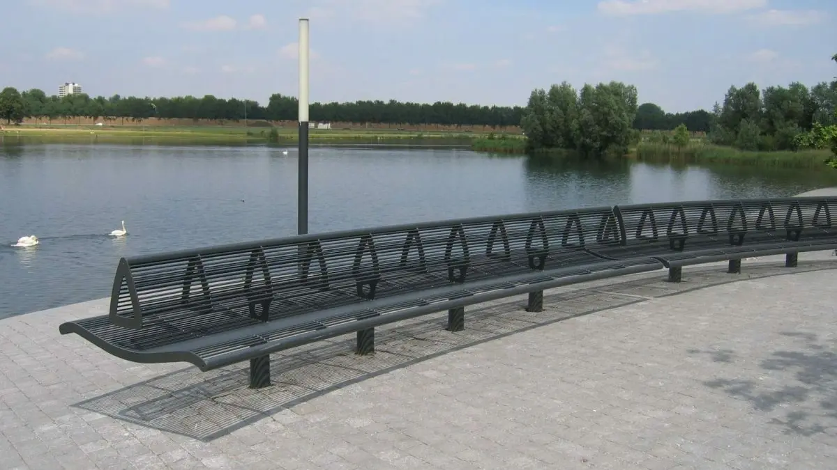 Buitenbank straatmeubilair wenters staal dubbelzijdig met rugleuning 2 1200x900