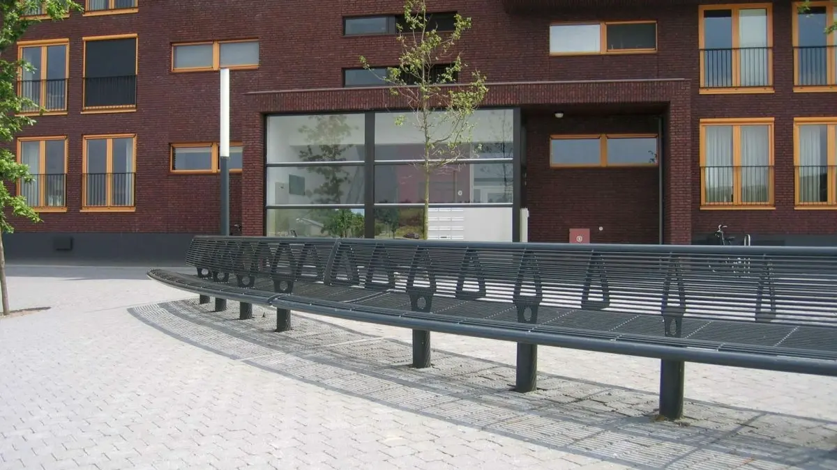 Buitenbank straatmeubilair wenters staal dubbelzijdig met rugleuning 3 1200x900