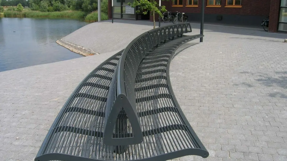 Buitenbank straatmeubilair wenters staal dubbelzijdig met rugleuning 4 1200x900
