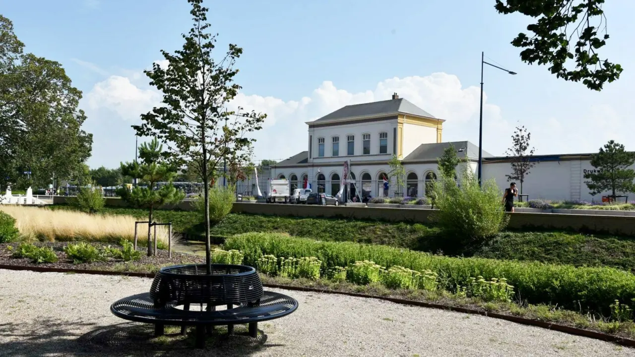 Harlingen Harmenspark Wenters boombank met rugleuning