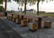 Pure Eco Eiken picknickset met kleine poefjes
