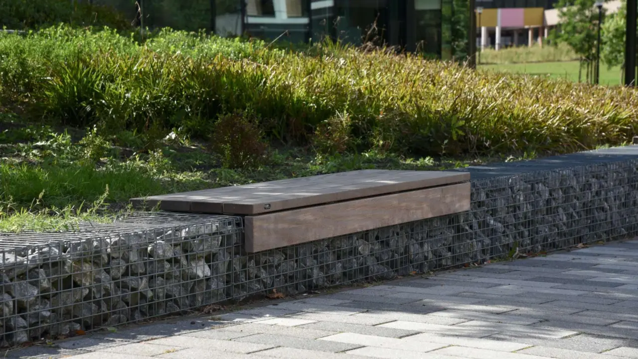 Buitenbank zitrand schanskorf voor de openbare ruimte 7