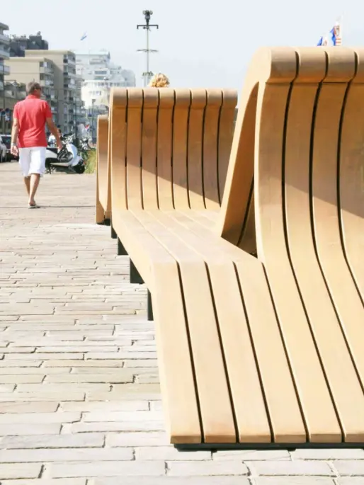seaside resort Noordwijk outdoor benches Plane II
