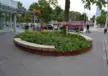 Tilburg Winkelcentrum Heyhoef Cortenstalen plankenbak met zittingen 5