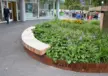 Tilburg Winkelcentrum Heyhoef Cortenstalen plankenbak met zittingen 6