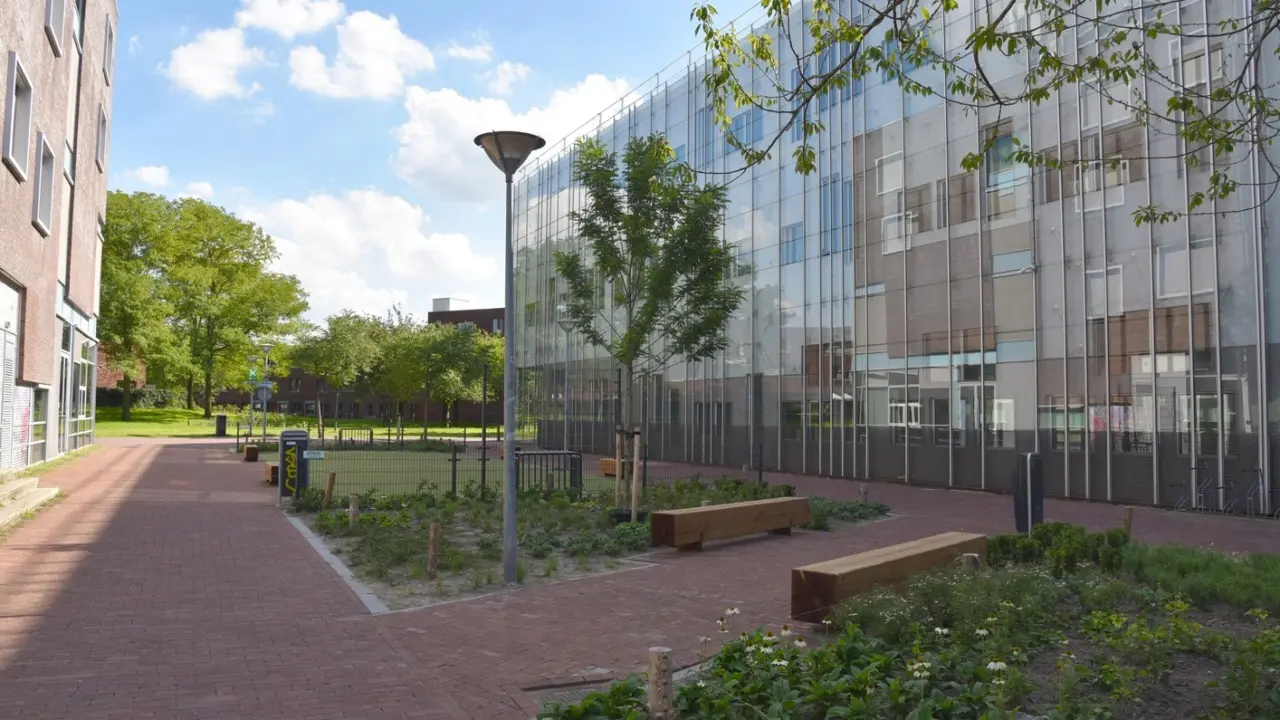 Utrecht Willem Sluyterstraat Grafisch Lyceum Utrecht Buitenbank Pure Eco Douglas 3000 3