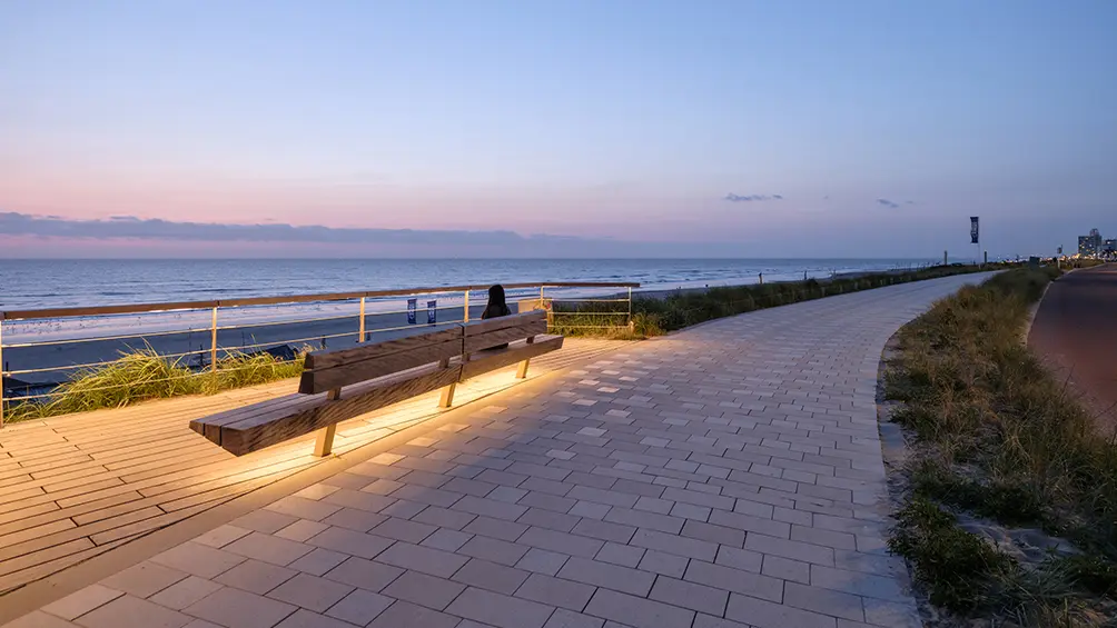 Zandvoort Paulus Lootboulevard maatwerk Bank Duo Vlonder met Led verlichting