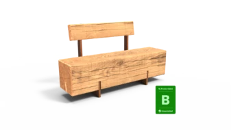 Buitenbank Pure Eco enkelzits met rugleuning 1500 productrender
